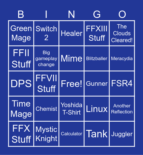 FFXIV Fanfest 2026 Bingo Card