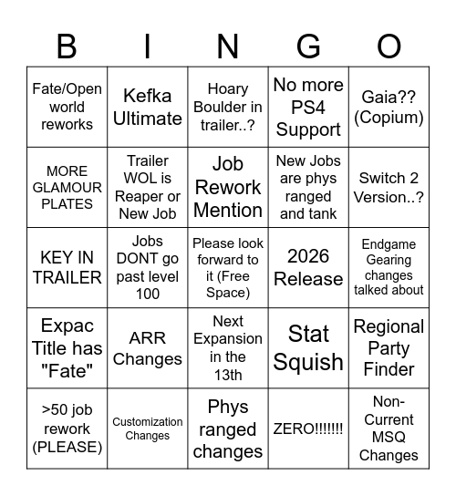 2026 US Fanfest Bingo Card