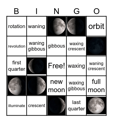 Lunar Cycle BINGO! Bingo Card