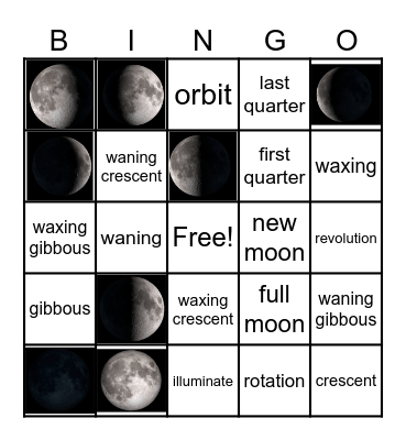 Lunar Cycle BINGO! Bingo Card