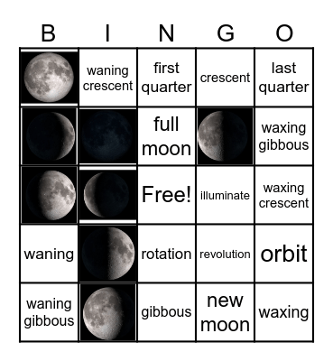 Lunar Cycle BINGO Card