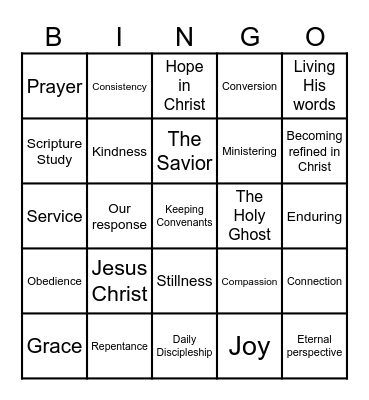 Choose Joy: A Gospel Bingo Game Bingo Card