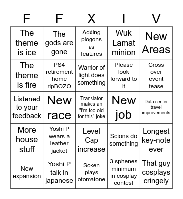 Fan Fest bingo card Bingo Card