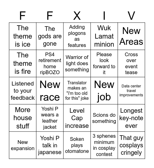 Fan Fest bingo card Bingo Card