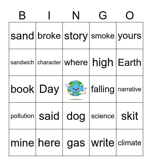 Earth Day Bingo Card