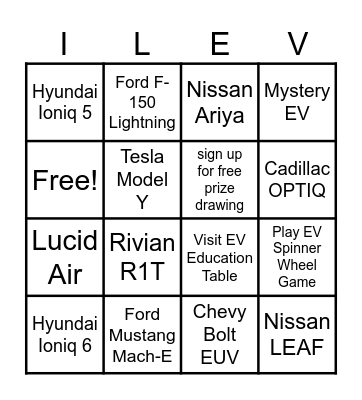 Earth Day EV Bingo Card