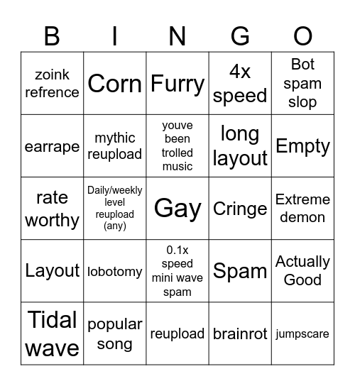 Gd bingo Card