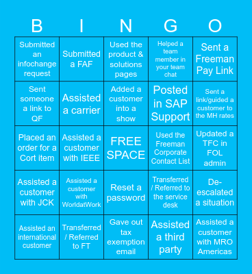JDP Bingo! Bingo Card
