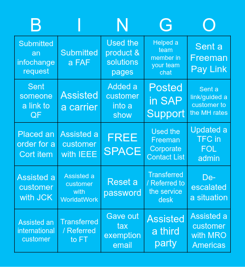 JDP Bingo! Bingo Card