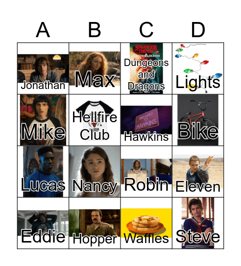 Stranger Things Bingo Card
