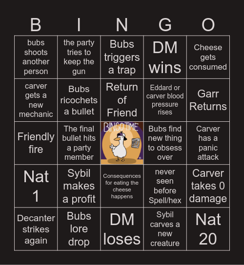 The Devil's Due S2 E9 | Molded Form Bingo Card