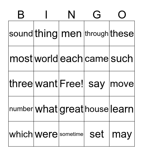 Jonas Bingo Card