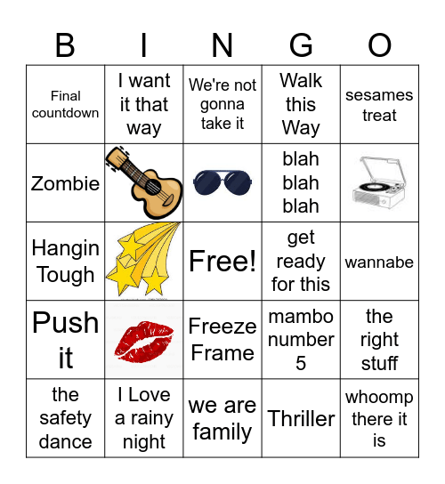 Music Bingo #2 Bingo Card