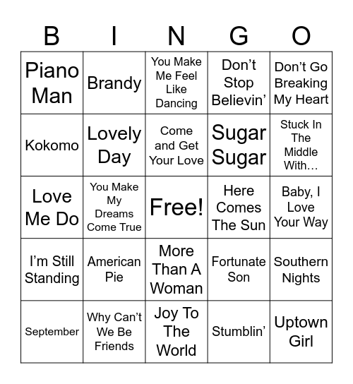 ••••••#3•••••• Bingo Card