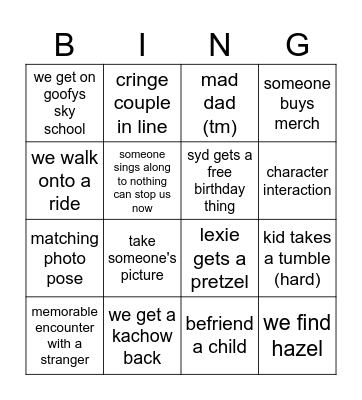 disney...again Bingo Card