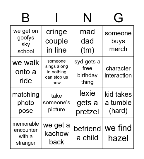 disney...again Bingo Card