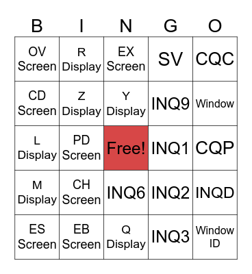 ACAS Training Bingo Card
