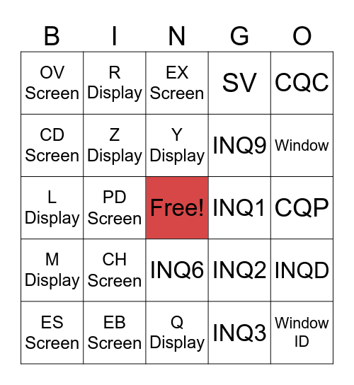 ACAS Training Bingo Card