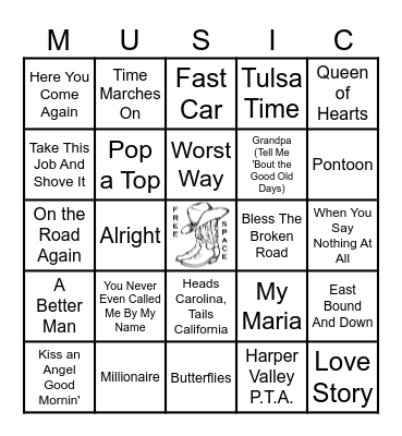 COUNTRY CLUB Bingo Card