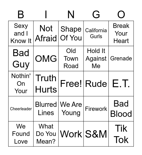 2010 - 2019 Bingo Card