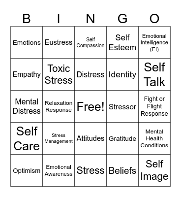 Health Bingo Card