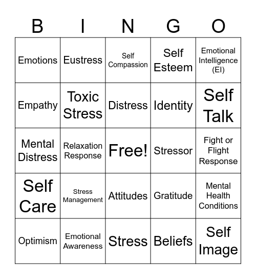 Health Bingo Card