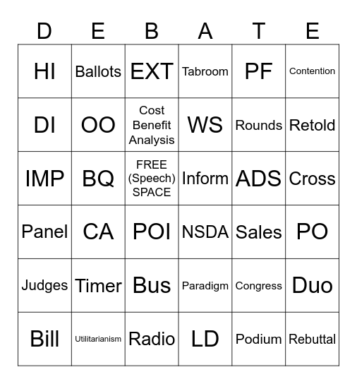 Talkin' Tigers Bingo Card