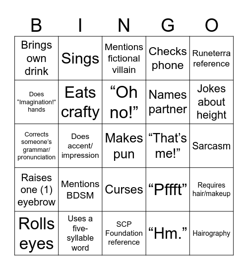 Laurengo Bingo Card