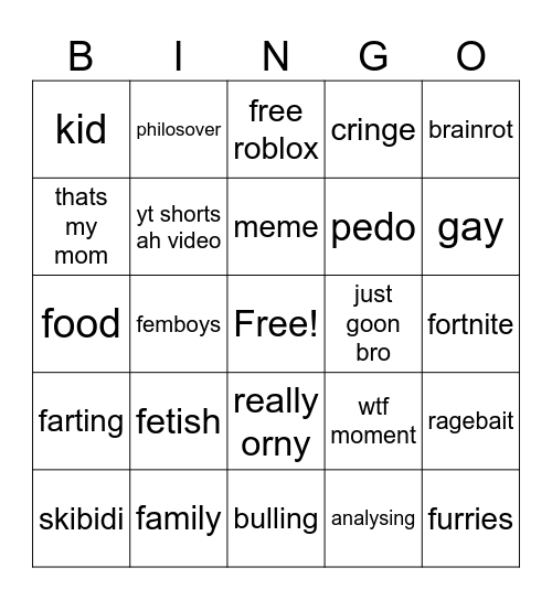 hub comments Bingo Card