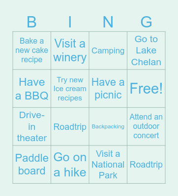 Summer Bingo Card