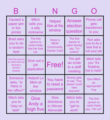 Finance Office Bingo 2026 Bingo Card