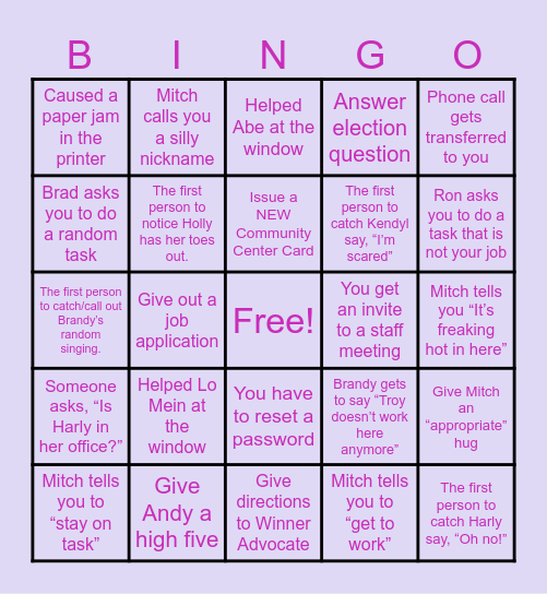 Finance Office Bingo 2026 Bingo Card
