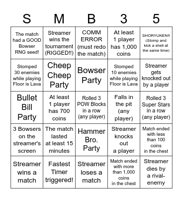 SMB35-CI 20260424 Season 12 Week 6 Bingo Card