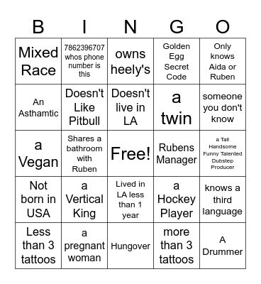 Find Someone at the Function Who: Bingo Card