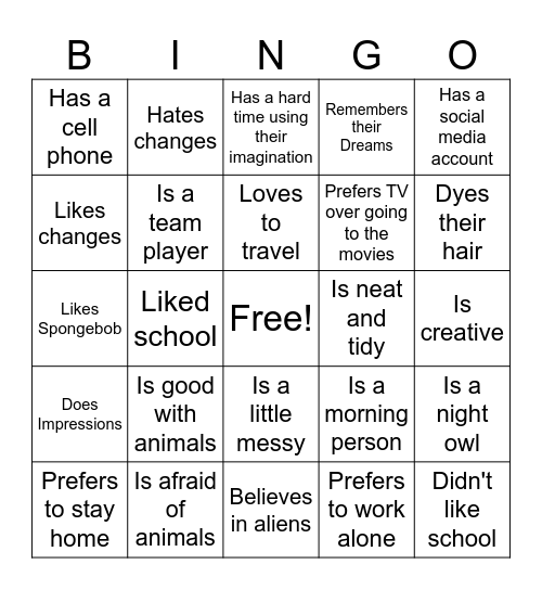 Find Someone Who... Bingo Card