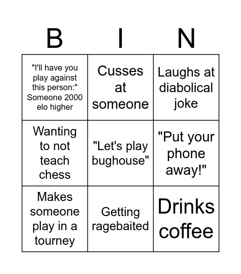 Mrs. H Bingo Card