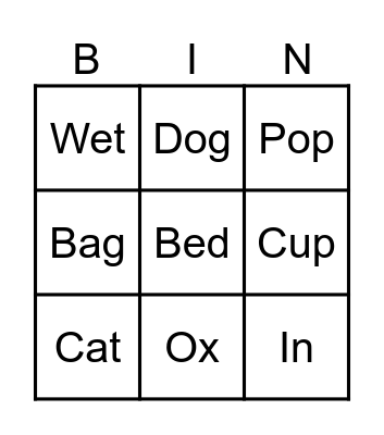 BINGO Card