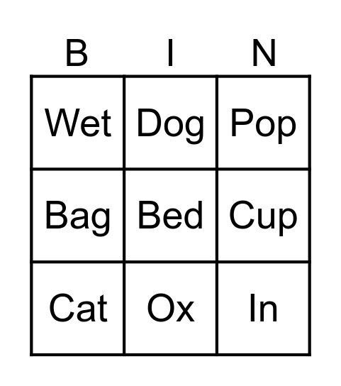 BINGO Card