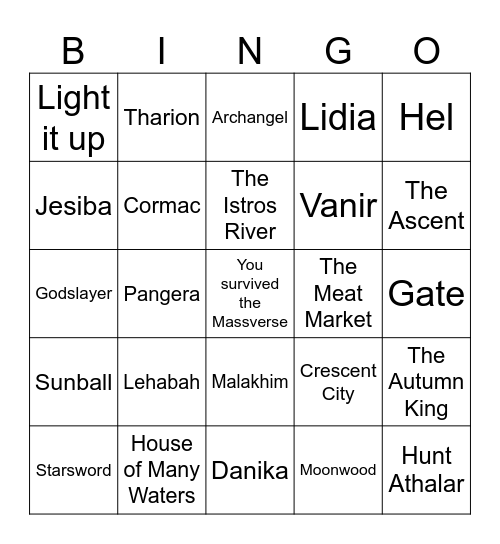 Crescent City Bingo Card