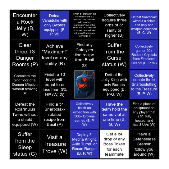 Team Snarby Bingo Card