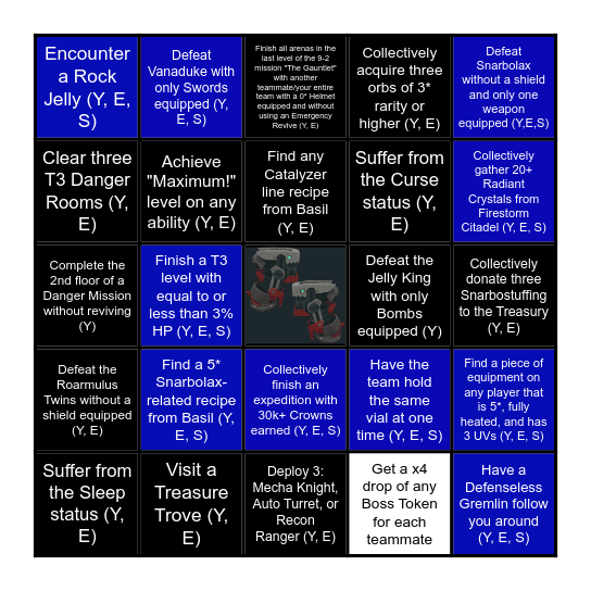 Team Roarmulus Bingo Card