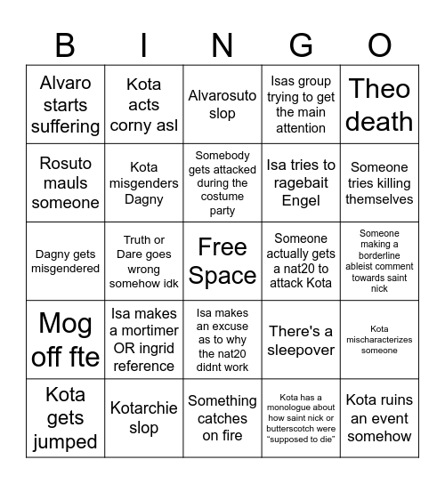 DWASBHBKAWDUAHKDAADAHD Bingo Card