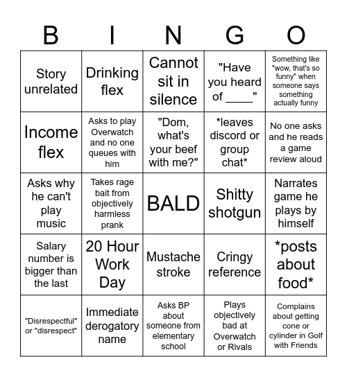 House Tyler Bingo Card