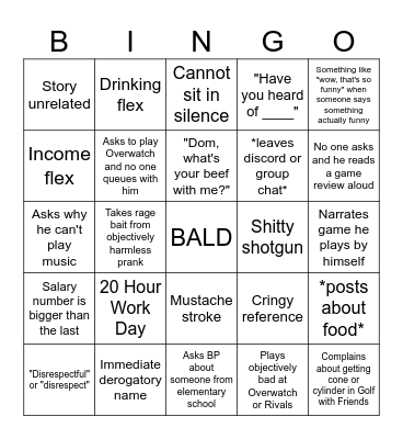 House Tyler Bingo Card
