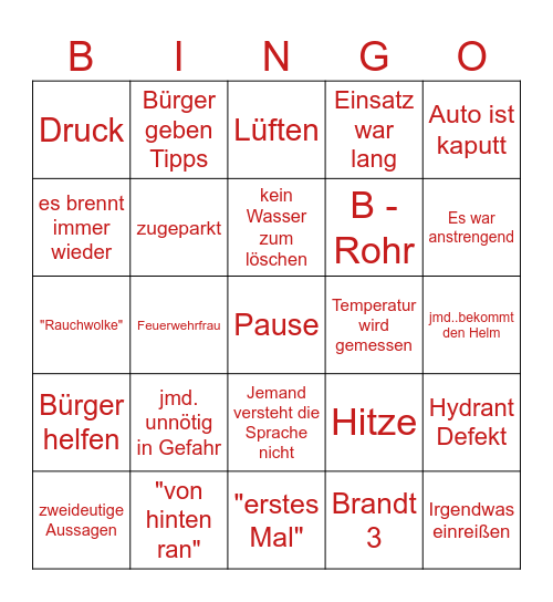 Feuer & Flamme Bingo Card