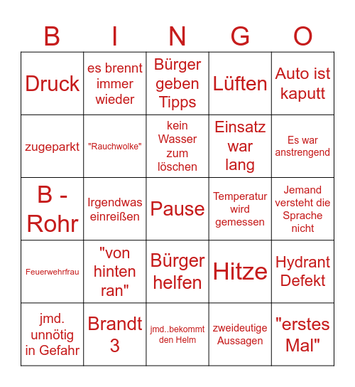 Feuer & Flamme Bingo Card
