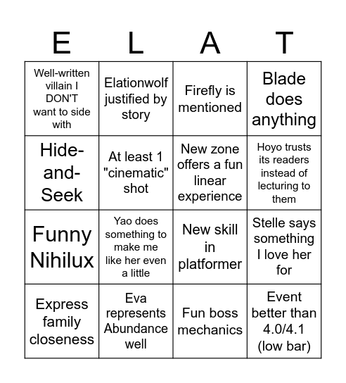 4.2 Boundless Optimism Edition Bingo Card