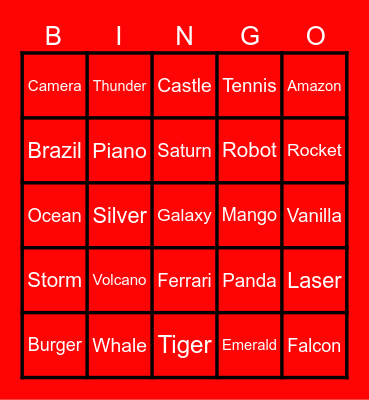 Trivia X Bingo Card