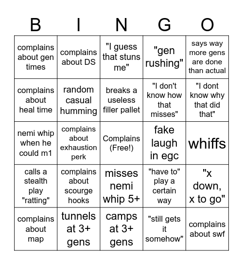 GameBoyBen Bingo Card