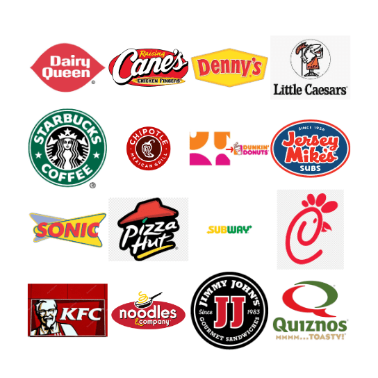 Fast Food Restaurant Logos Bingo Card